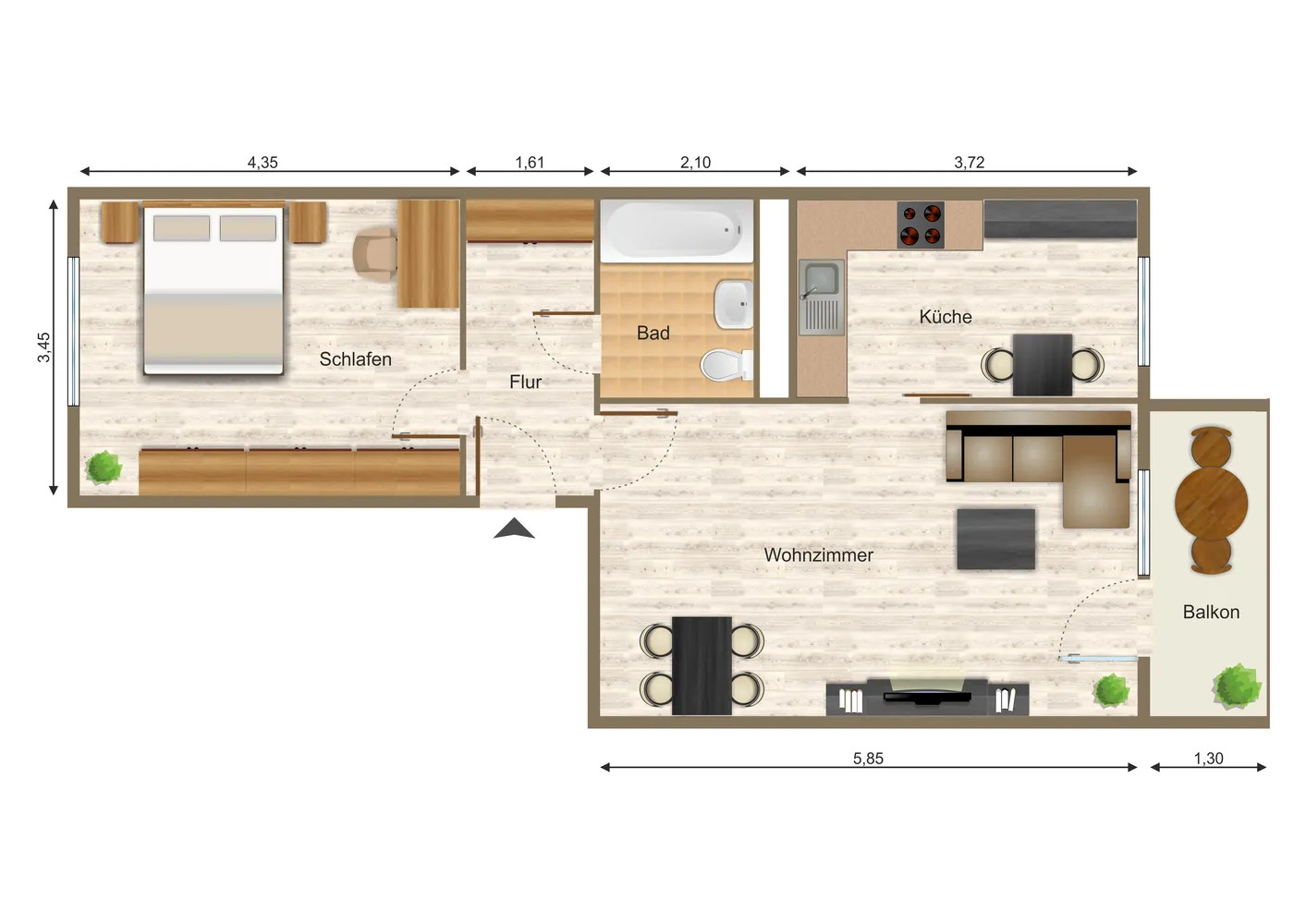 2 Zimmer Wohnung mit 55 m² in Gera – Bild 3