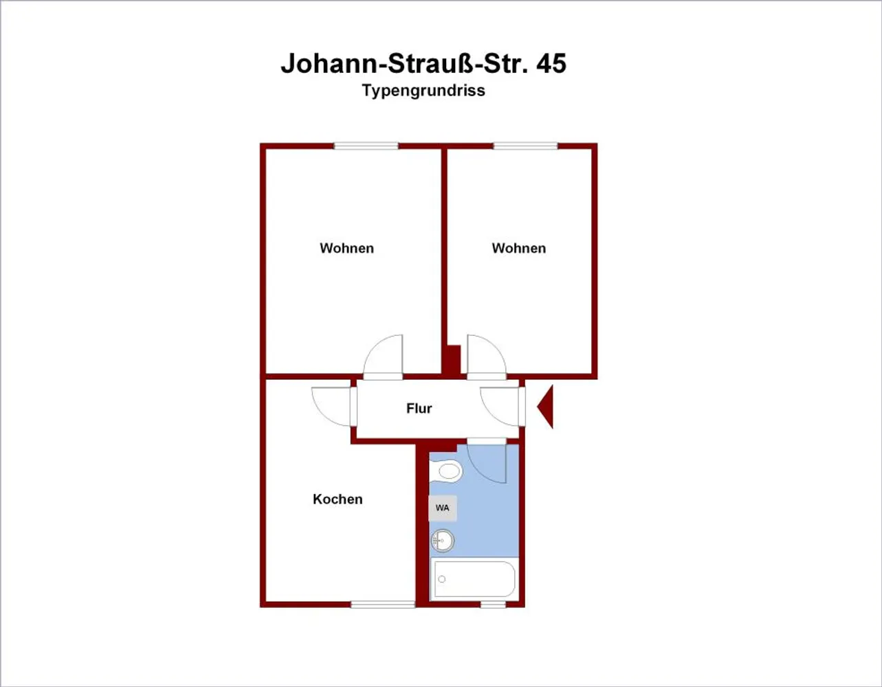 2 Zimmer Wohnung mit 42 m² in Brandenburg an der Havel – Bild 3