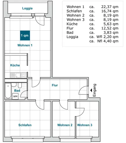 4 Zimmer Wohnung mit 80 m² in Dresden – Bild 2