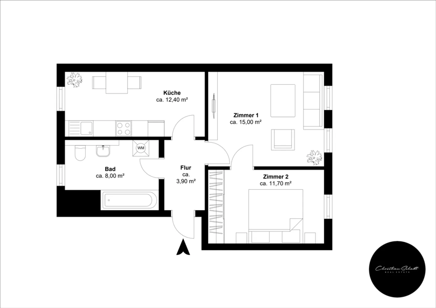 2 Zimmer Wohnung mit 52 m² in Leipzig – Bild 1