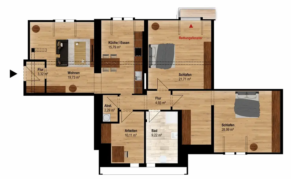 4 Zimmer Wohnung mit 114 m² in Neubrandenburg – Bild 5