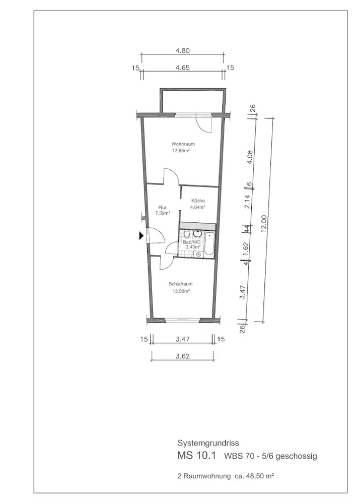 2 Zimmer Wohnung mit 47 m² in Gera – Bild 2