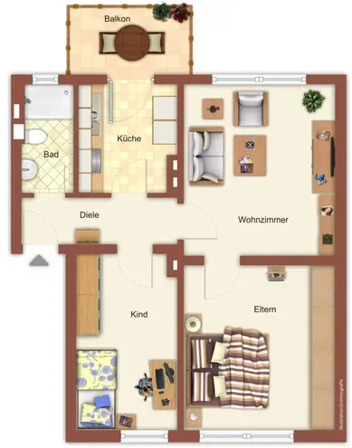 3 Zimmer Wohnung mit 55 m² in Mönchengladbach – Bild 2