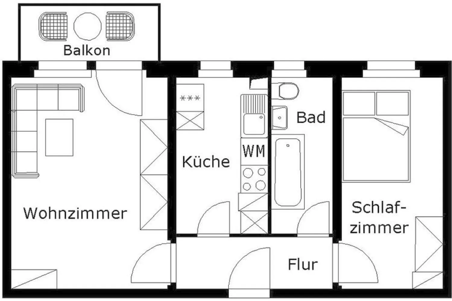 2 Zimmer Wohnung mit 42 m² in Plauen – Bild 2