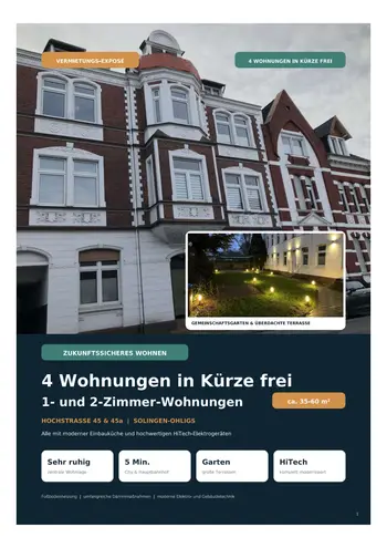 2 Zimmer Wohnung mit 45 m² in Solingen – Bild 1