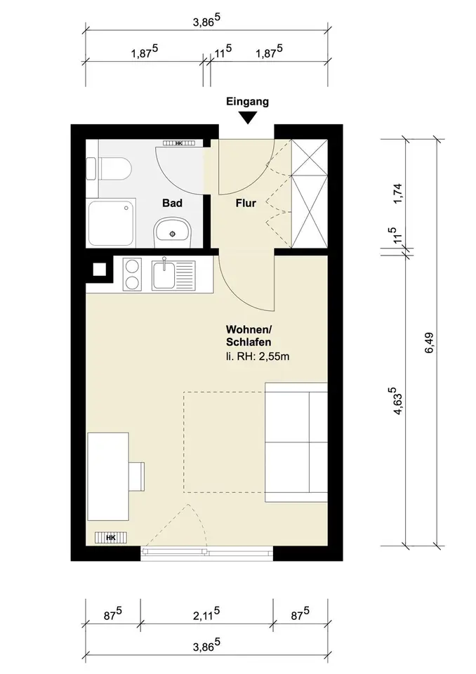 Studio mit 25 m² in Siegen – Bild 8