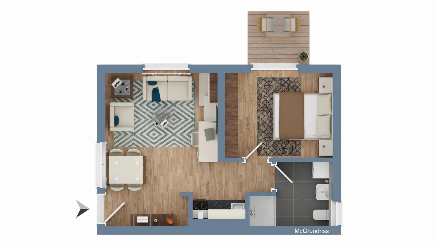 2 Zimmer Wohnung mit 55 m² in Bonn – Bild 1