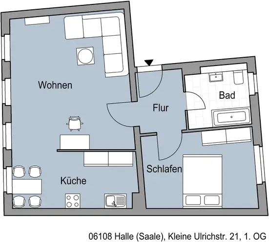 2 Zimmer Wohnung mit 65 m² in Halle (Saale) – Bild 2