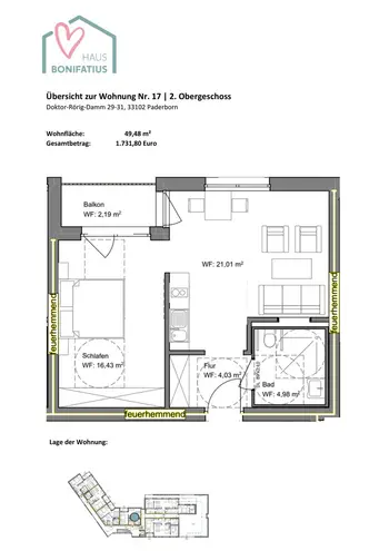 2 Zimmer Wohnung mit 49 m² in Paderborn – Bild 9