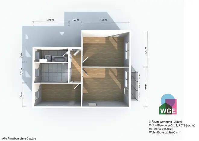 3 Zimmer Wohnung mit 60 m² in Halle (Saale) – Bild 8