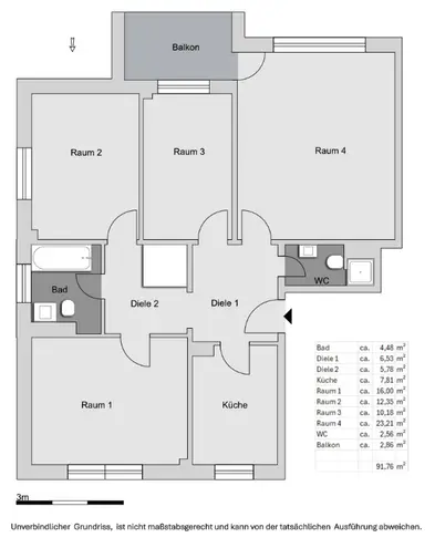 4 Zimmer Wohnung mit 92 m² in Hannover – Bild 1