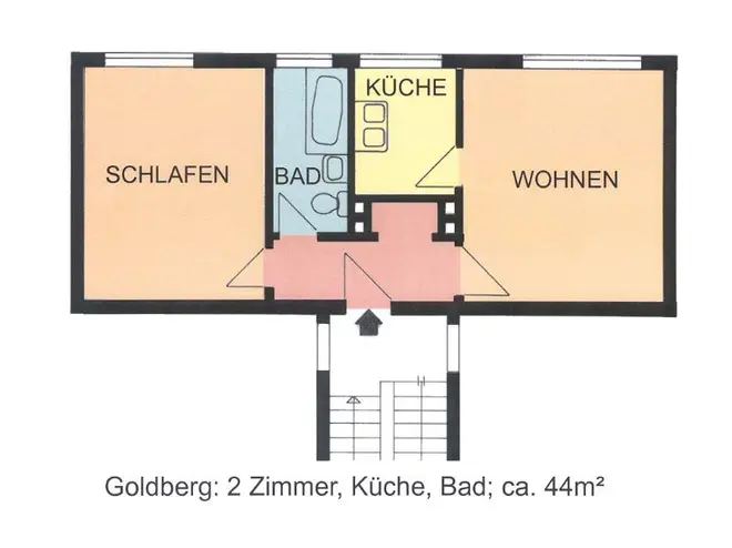 2 Zimmer Wohnung mit 48 m² in Kassel – Bild 2