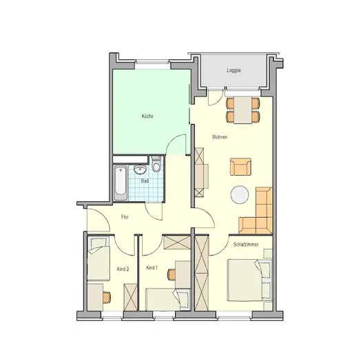 4 Zimmer Wohnung mit 75 m² in Rostock – Bild 3