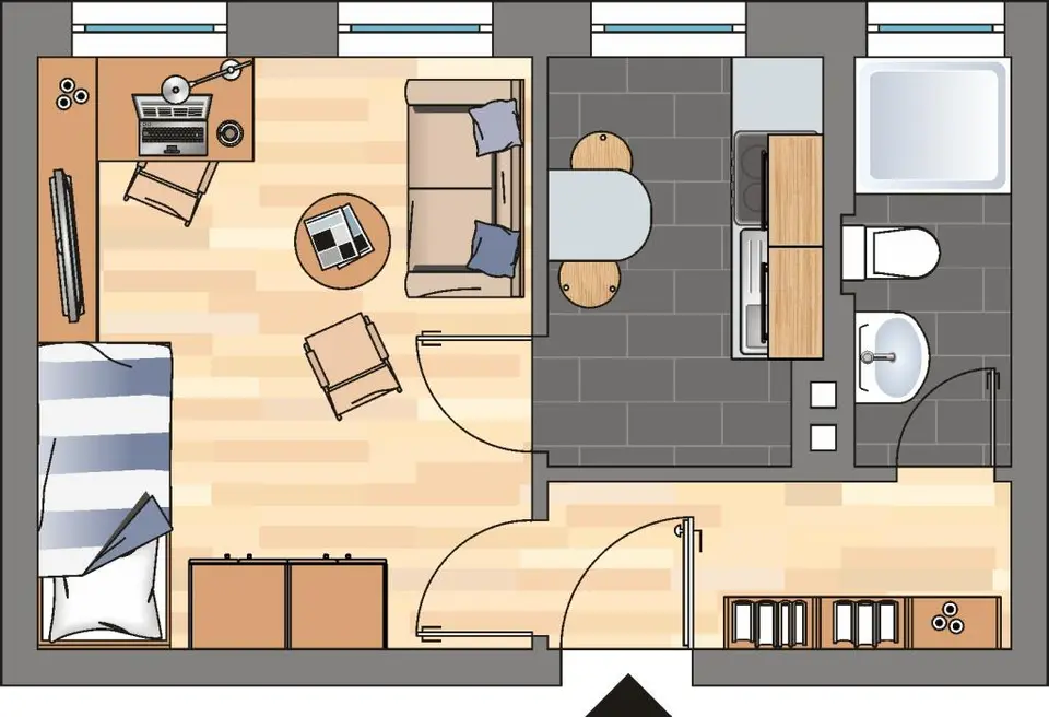 2 Zimmer Wohnung mit 23 m² in Neumünster – Bild 2