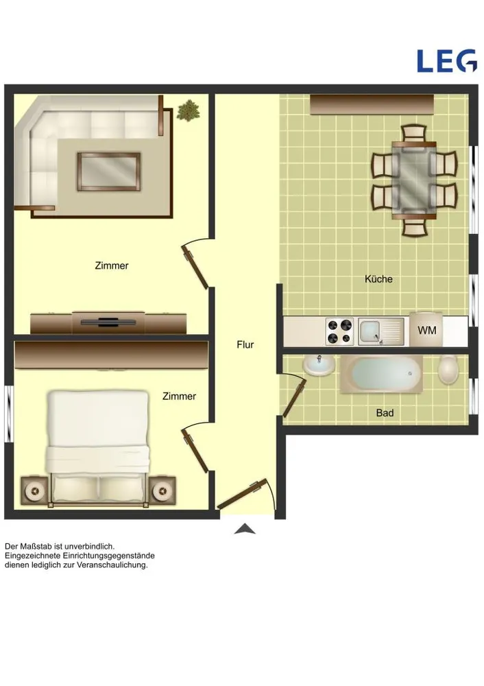 3 Zimmer Wohnung mit 52 m² in Hamm – Bild 2
