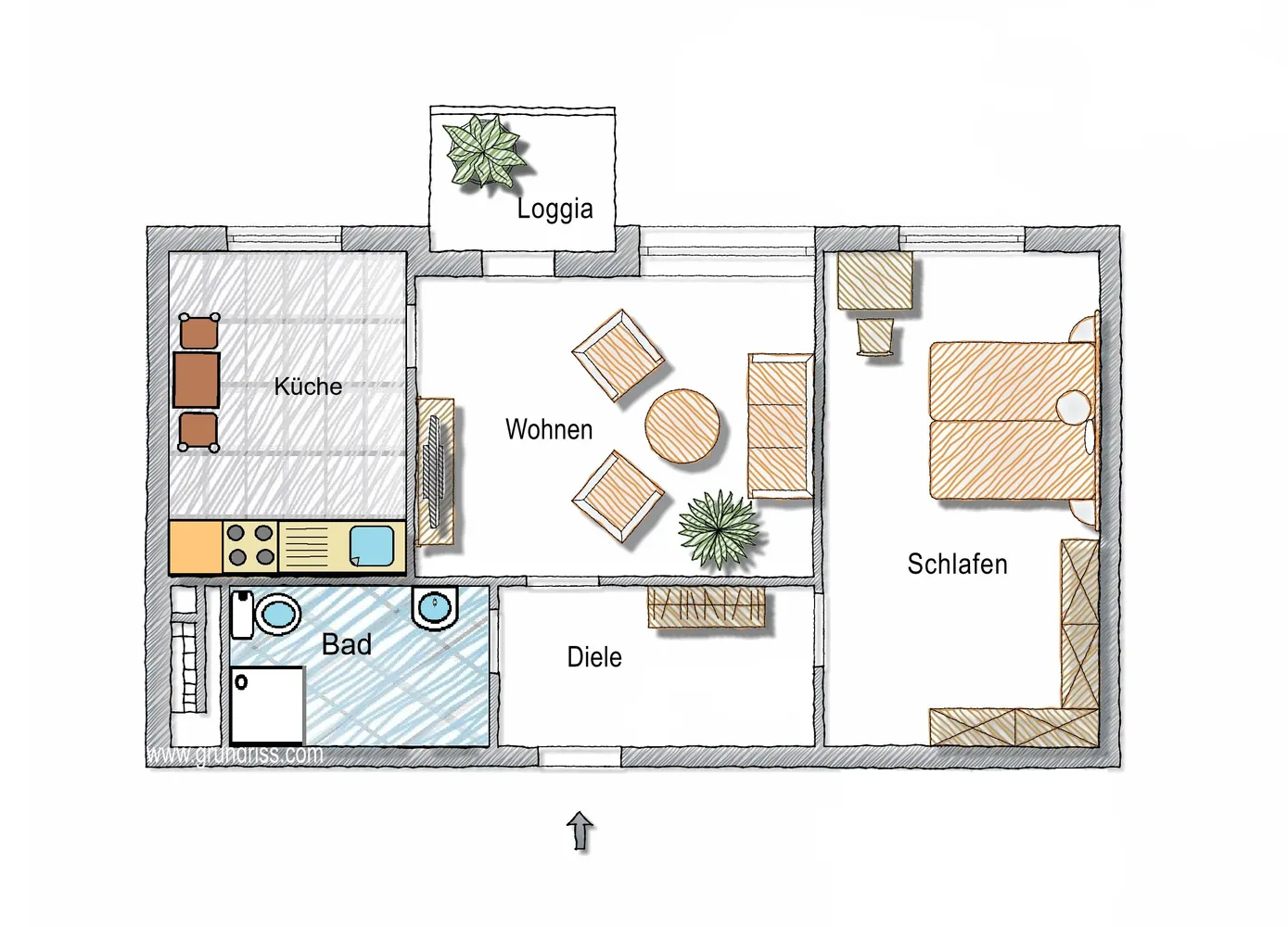3 Zimmer Wohnung mit 48 m² in Herne – Bild 1