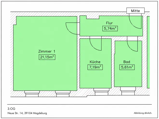 1 Zimmer Wohnung mit 40 m² in Magdeburg – Bild 6