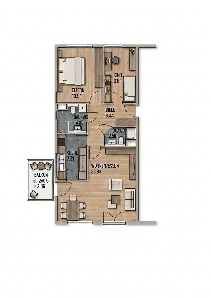 3 Zimmer Wohnung mit 77 m² in Heilbronn – Bild 12
