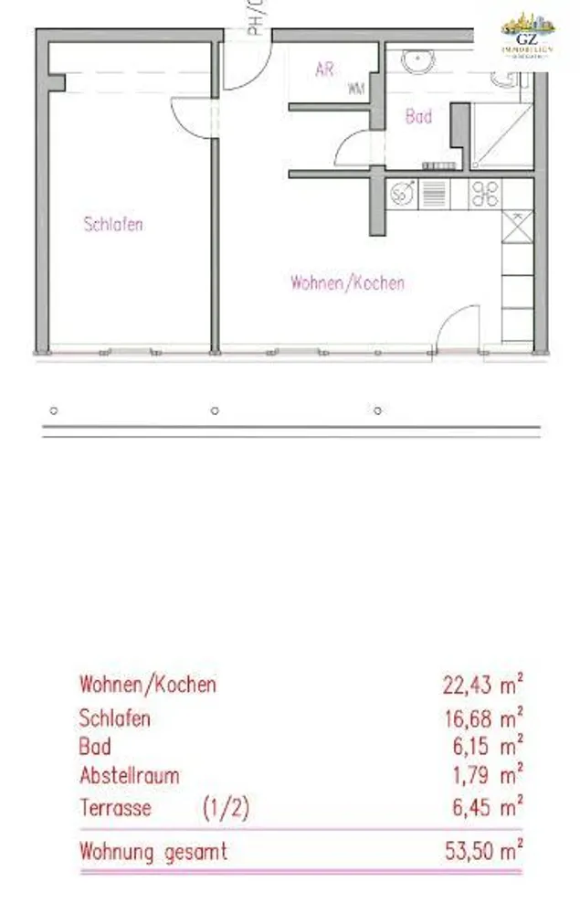 2 Zimmer Wohnung mit 54 m² in Dresden – Bild 2