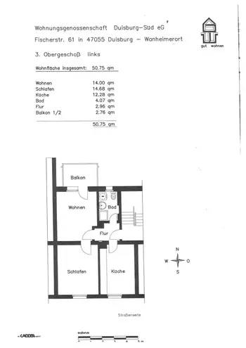 2 Zimmer Wohnung mit 51 m² in Duisburg – Bild 7