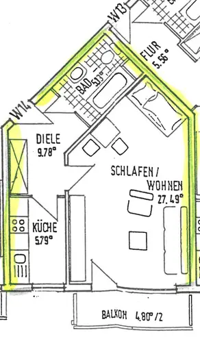 1 Zimmer Wohnung mit 51 m² in Mannheim – Bild 12