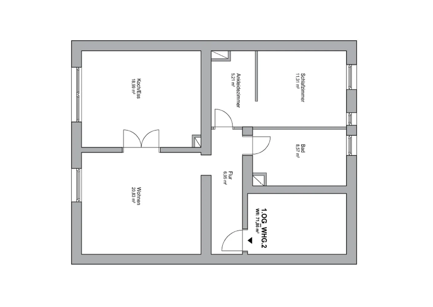 2 Zimmer Wohnung mit 72 m² in Frankfurt am Main – Bild 2