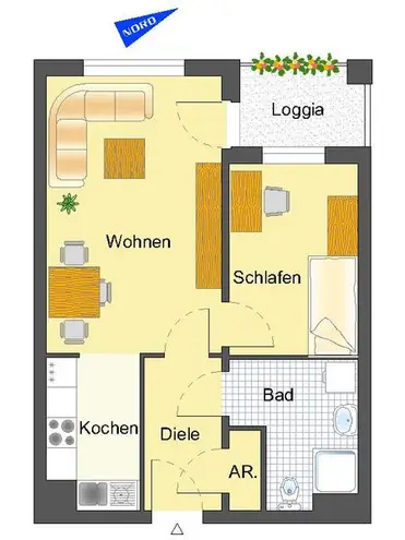1 Zimmer Wohnung mit 48 m² in Wuppertal – Bild 3