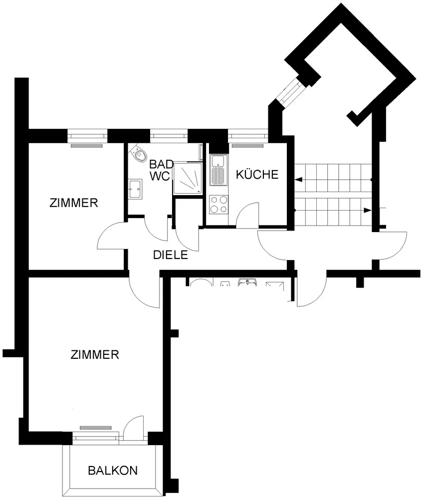 2 Zimmer Wohnung mit 55 m² in Hagen – Bild 2