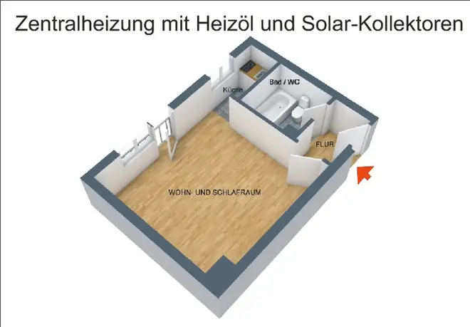 1 Zimmer Wohnung mit 27 m² in Augsburg – Bild 1