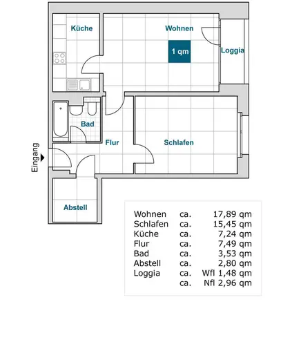 2 Zimmer Wohnung mit 56 m² in Dresden – Bild 2