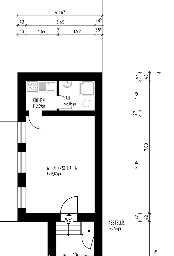 1 Zimmer Wohnung mit 25 m² in Mönchengladbach – Bild 4