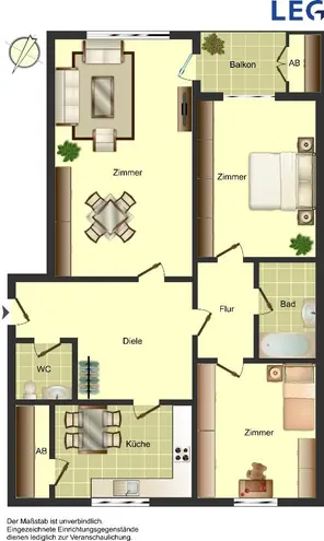 3 Zimmer Wohnung mit 81 m² in Hamm – Bild 2