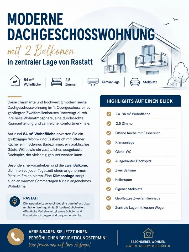 3 Zimmer Wohnung mit 85 m² in Rastatt – Bild 9