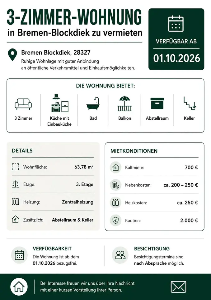 3 Zimmer Wohnung mit 68 m² in Achim – Bild 10