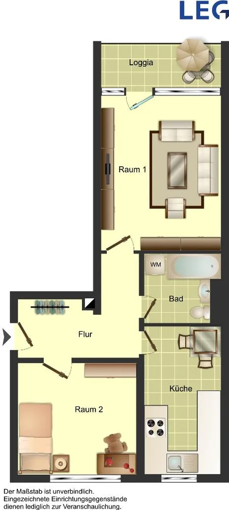 2 Zimmer Wohnung mit 57 m² in Hamm – Bild 2