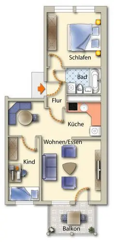 3 Zimmer Wohnung mit 57 m² in Freiberg – Bild 4