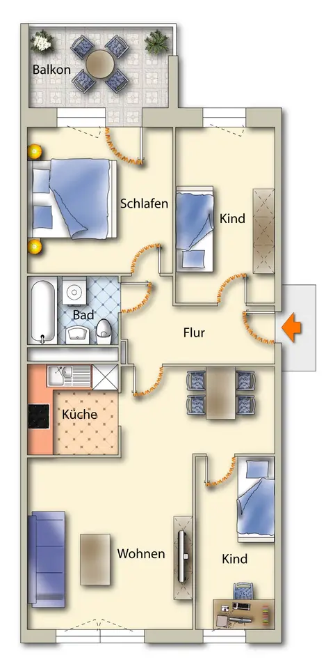 3 Zimmer Wohnung mit 69 m² in Freiberg – Bild 8