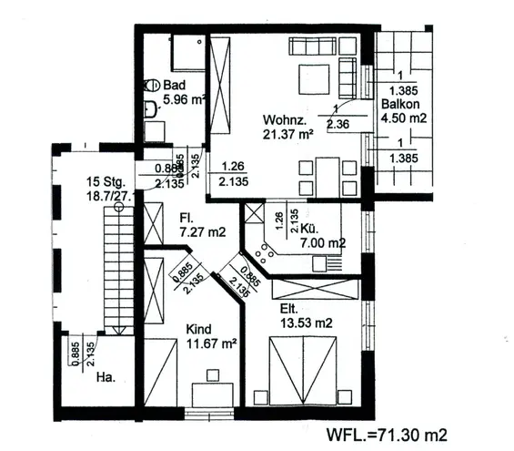 4 Zimmer Wohnung mit 71 m² in Duisburg – Bild 2