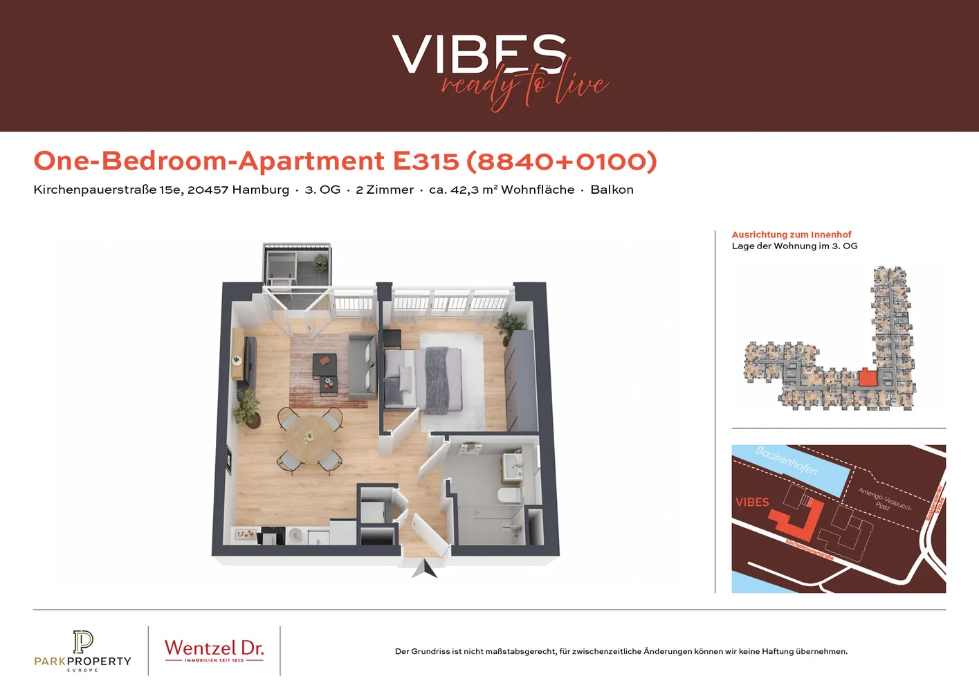 2 Zimmer Wohnung mit 42 m² in Hamburg – Bild 1
