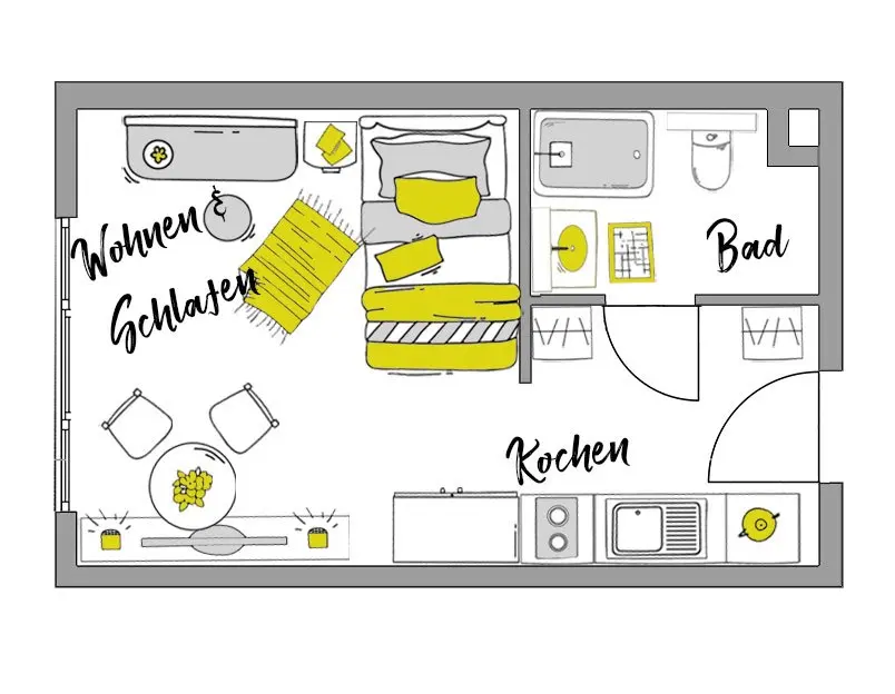 2 Zimmer Wohnung mit 21 m² in Offenbach – Bild 5