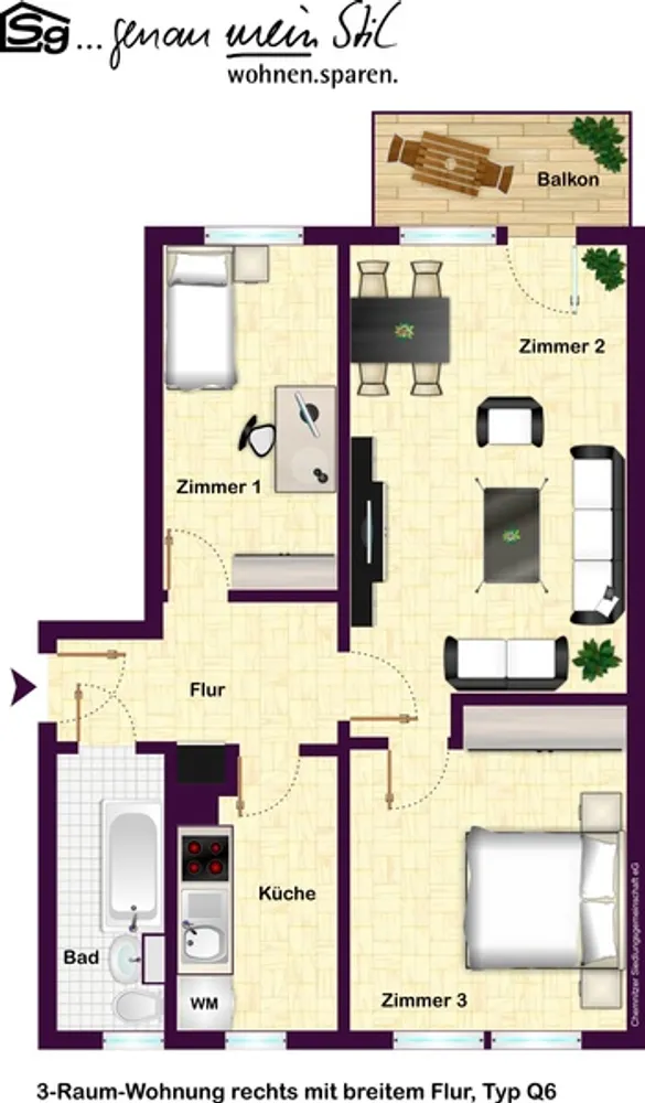3 Zimmer Wohnung mit 59 m² in Chemnitz – Bild 9