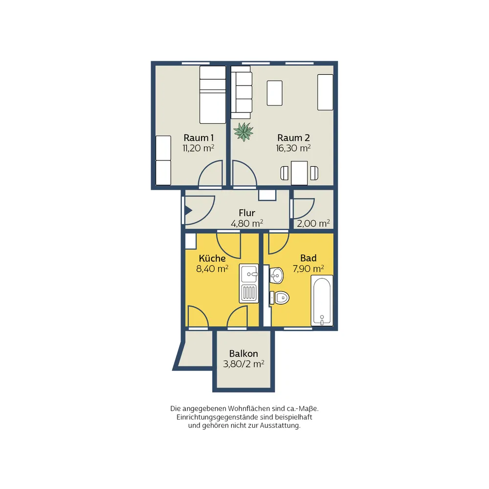 2 Zimmer Wohnung mit 52 m² in Leipzig – Bild 2