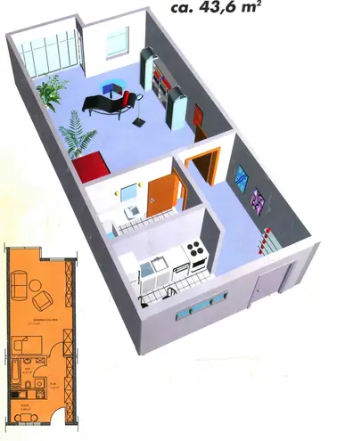 1 Zimmer Wohnung mit 44 m² in Leipzig – Bild 1