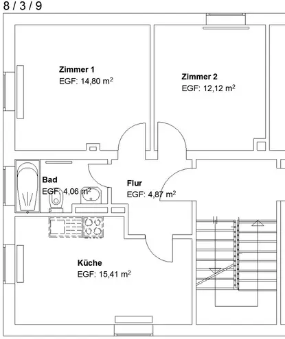 2 Zimmer Wohnung mit 52 m² in Kassel – Bild 2