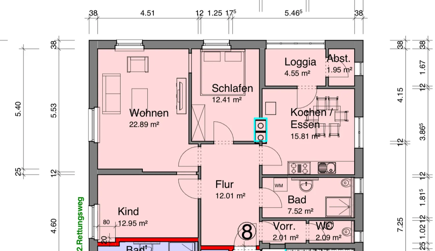 4 Zimmer Wohnung mit 94 m² in Esslingen am Neckar – Bild 4