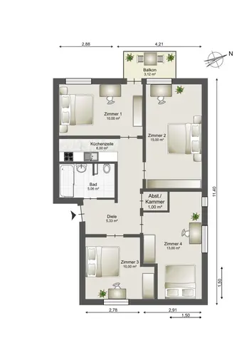 WG-Zimmer mit 13 m² in München – Bild 3