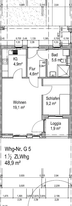 2 Zimmer Wohnung mit 53 m² in Greven – Bild 3
