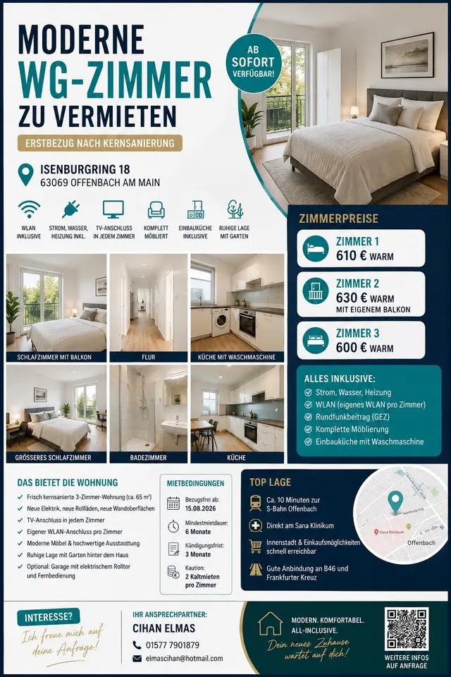 WG-Zimmer mit 45 m² in Hanau – Bild 9
