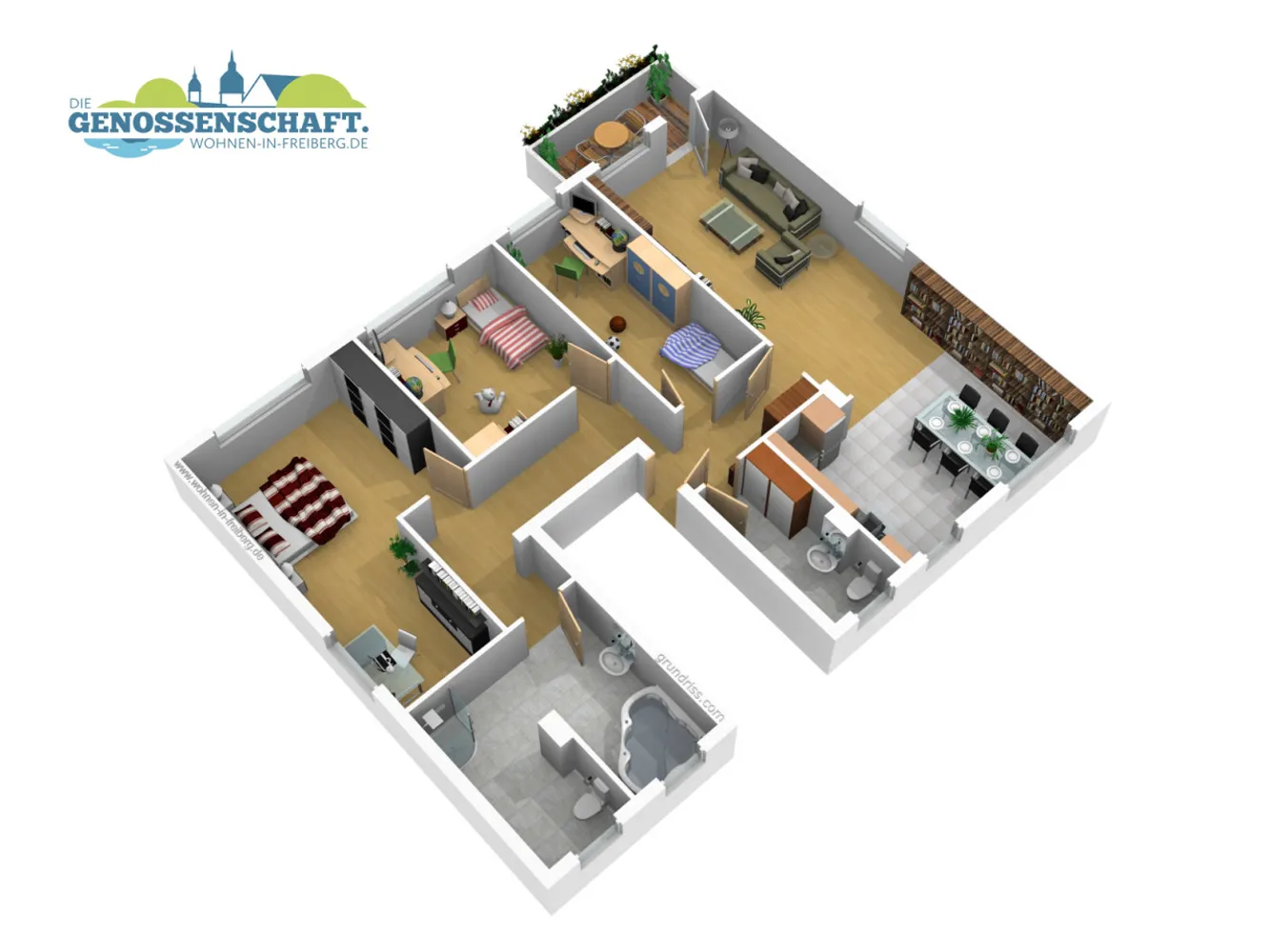 4 Zimmer Wohnung mit 105 m² in Freiberg – Bild 2