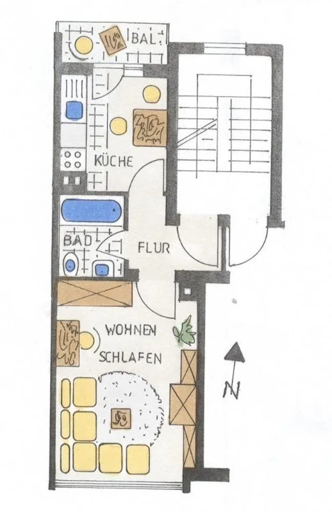1 Zimmer Wohnung mit 30 m² in Pforzheim – Bild 2